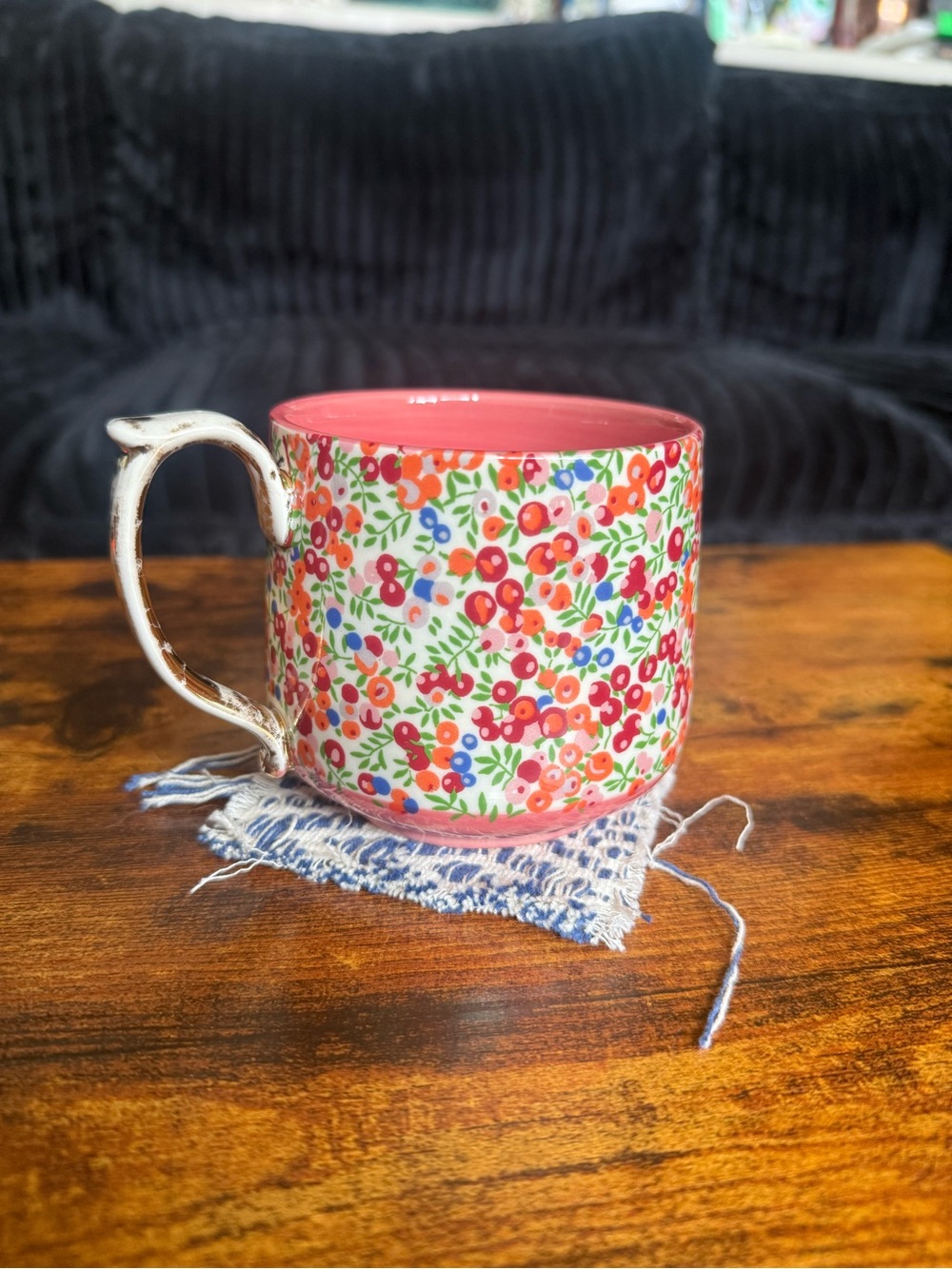 Liberty for Anthropologie Floral Stoneware Coffee Mug - Wiltshire Berry - 16 oz